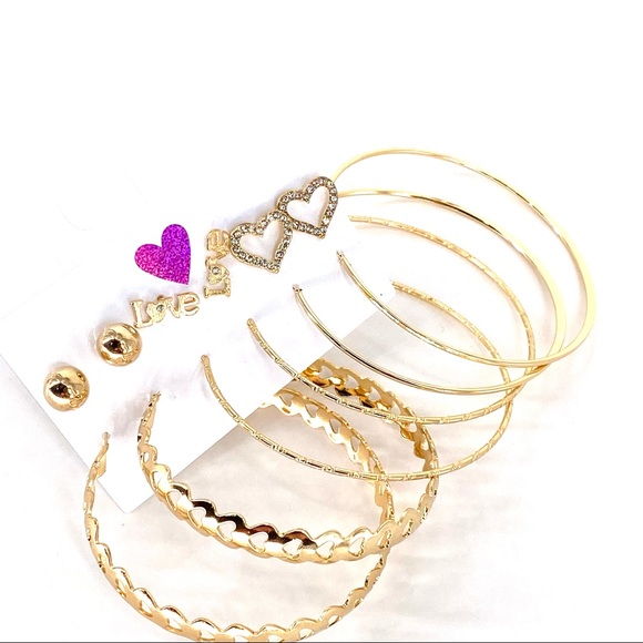 Jewelry - Women's Circle Hoop & Stud Fashion Earrings Set